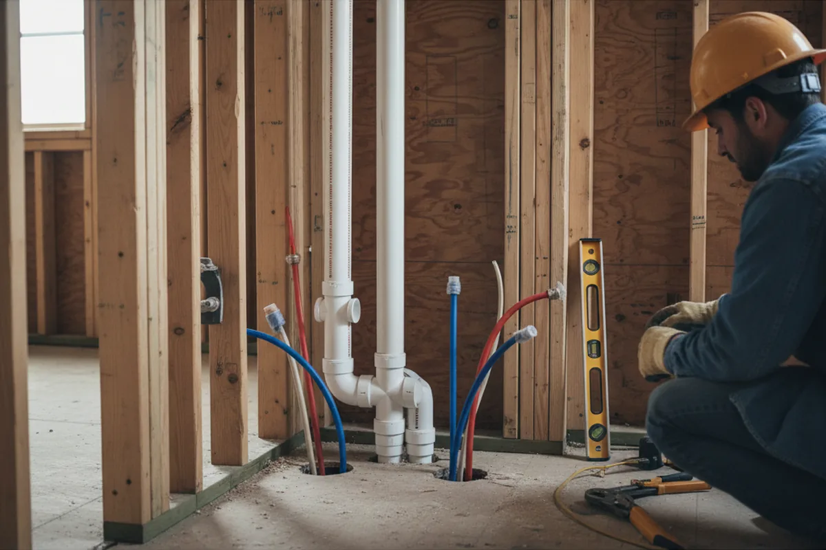 Drain and supply rough-in during Drain Cleaning in Saint Johns